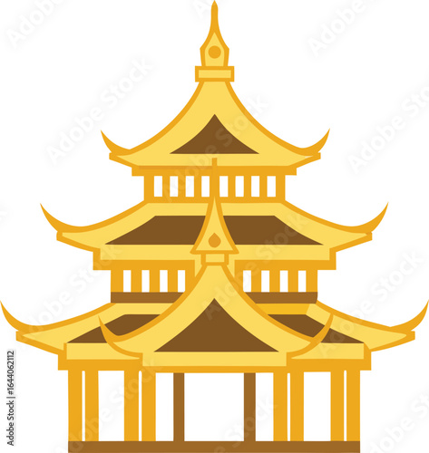 golden ornamental pagoda intricate roof details