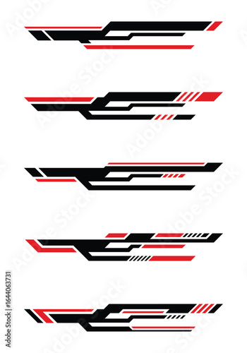 Racing Stripe Decals Set - Automotive Styling Elements