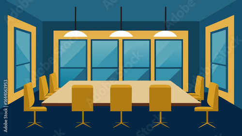 Boardroom with Gold Framed Floor to Ceiling Windows