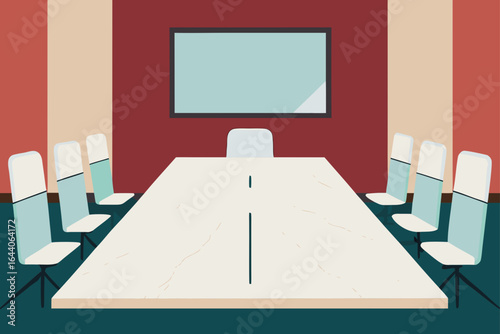Boardroom with Silk Wall Panels and Marble Table