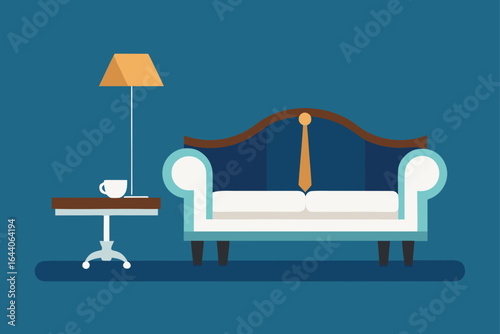 CEO Suite with Silk Chaise Lounge and Marble Coffee Table