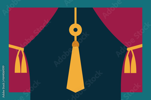 CEO Suite with Silk Curtains and Gold Tassel Tiebacks
