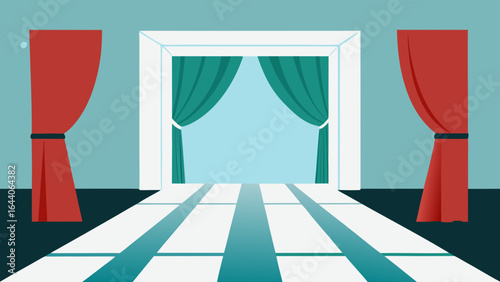 executive suite marble flooring silk curtains