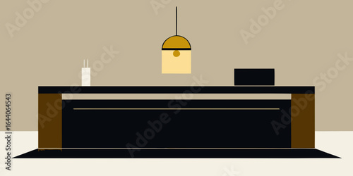luxury reception onyx desk brass pendant