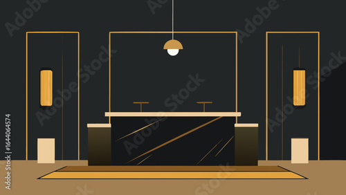 luxury reception onyx feature wall brass