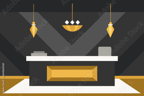luxury reception onyx wall crystal ceiling