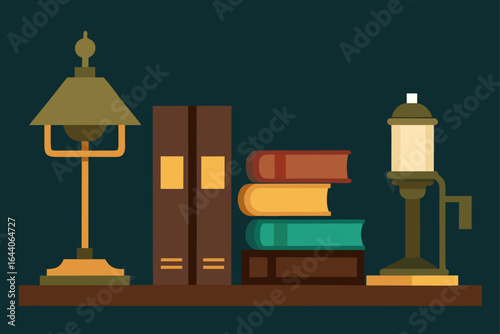 office antique leather bound books brass