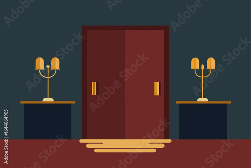 office velvet rug brass wall sconces