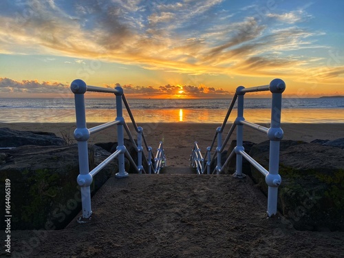 The steps leading down to the beach.