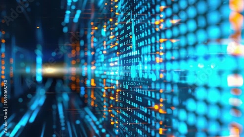 Wallpaper Mural Data tunnel with abstract shapes and colors, suitable for tech-related concepts or futuristic themes Torontodigital.ca