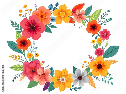 watercolor flower frame, abstract floral frame, bright flower border, multicolor flower frame, birthday card frame, floral ornament border, floral frame on white, hand drawn flower frame, natural flow