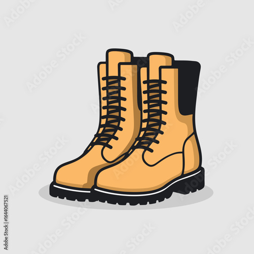 High lace-up boots,  leather, durable footwear for outdoor adventures 