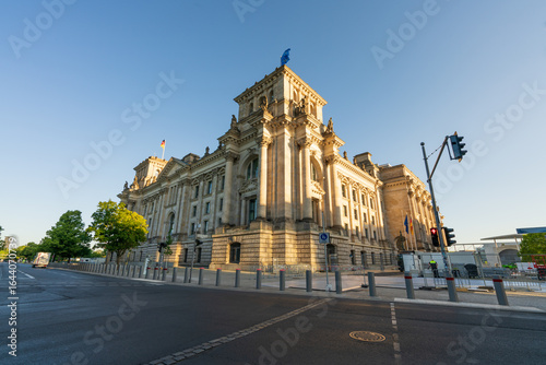 Reichtag sideview in Berlin. Germany. Famous building in capital of Germany not protected by copyright