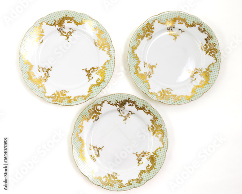 Decorative Plates On White Background