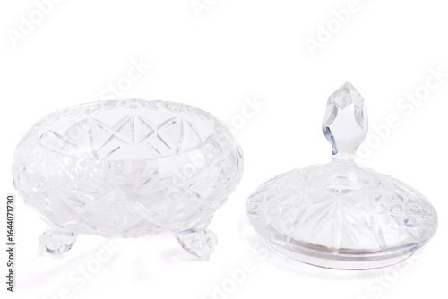 Crystal Dishes on a White Background