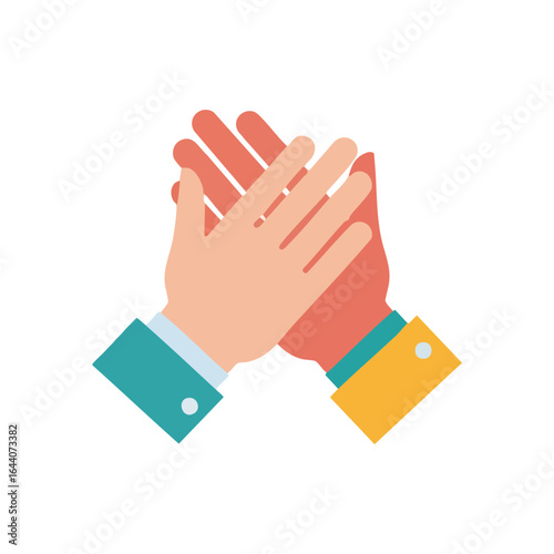 Applause Hands Celebration Icon. Colorful graphic of two palms expressing commendation and cheer. Symbolizes achievement, shared joy, and audience appreciation.