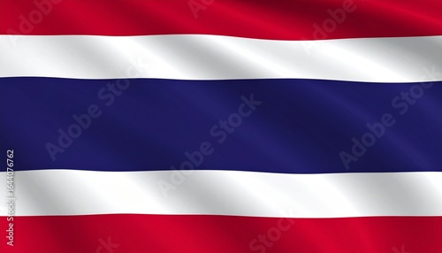 Free Download Thailand national flag with five horizontal stripes: red, white, blue, white, red. - GFXLoad