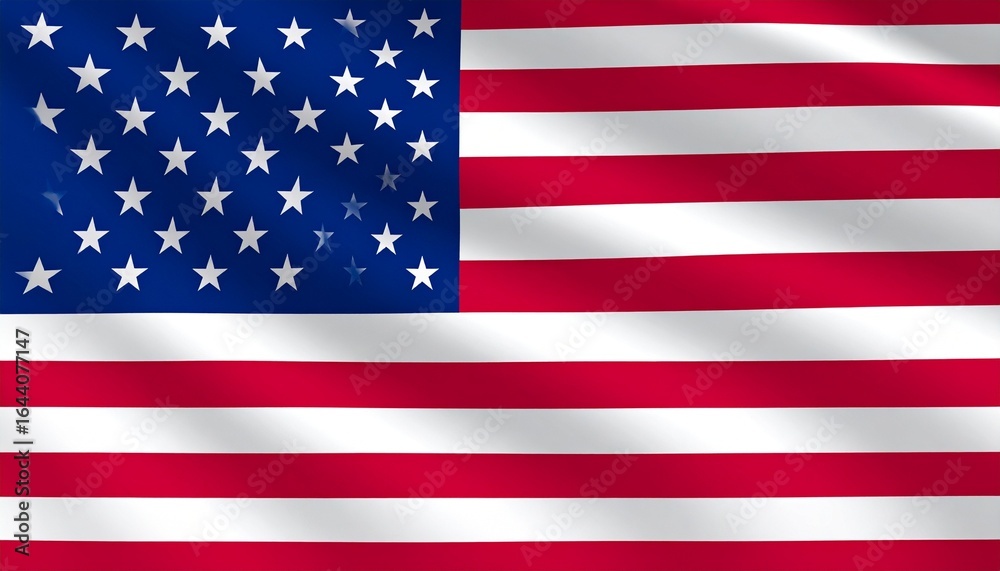 Fototapeta premium Flag of the United States with thirteen red and white stripes and fifty white stars on a blue canton.