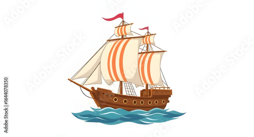 vintage sailing ship, ocean sailboat, wooden sailing ship, old ship illustration, sailing ship vector, sailboat at sea, ship with sails, nautical ship, marine sailing ship, ship waves, seascape with s