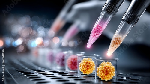 Wallpaper Mural Robotic lab precise cell manipulation, futuristic background Torontodigital.ca