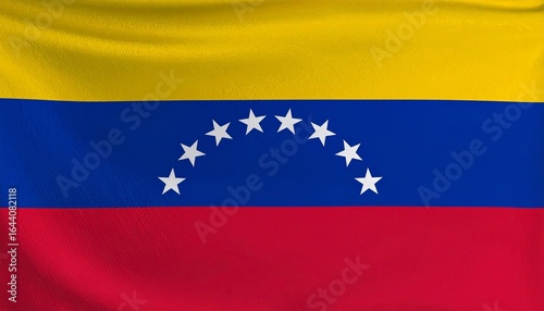 Circular flag of Venezuela with yellow, blue, and red stripes and eight white stars in an arc. Free Download Circular flag of Venezuela with yellow, blue, and red stripes and eight white stars in an arc. - GFXLoad