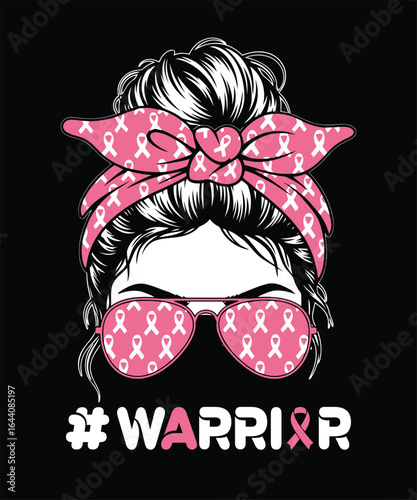 Warrior Woman with Pink Ribbon Design for Breast Cancer Fighters and Awareness Support