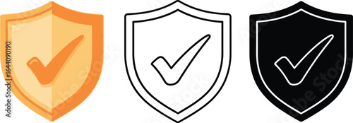 Security shield check mark icon vector illustration protection
