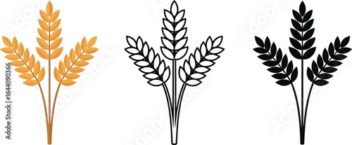 Wheat vector illustration barley rye oats grain harvest clip art