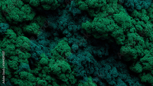 Dense clumpy moss texture with vibrant green and deep teal hues image