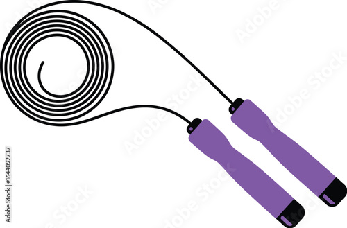 Purple jump rope for fitness cardio workout and exercise training