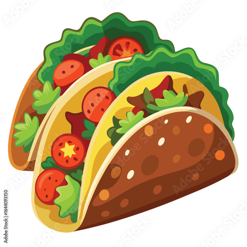Adobe Illustrator Artwork Burritos wraps with beef and vegetables on black background. Beef burrito, mexican food
