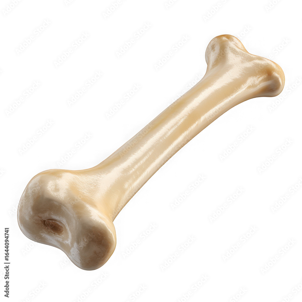 Fototapeta premium Realistic 3d render of a human femur bone on a black background