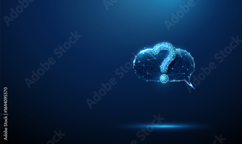 Question mark inside a speech bubble. Communication, support, knowledge exchange, customer service,  chatbots, learning, problem solving, intelligent assistants concept.