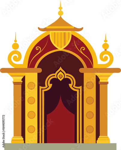 palace entry with gilded scrollwork royal