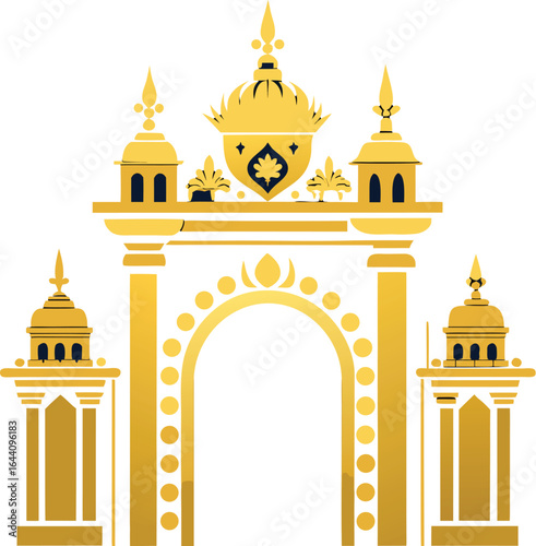  royal palace gateway intricate gold flourishes