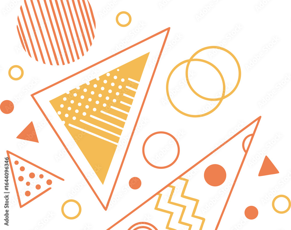 Obraz premium Abstract Geometric Shapes Collection with Vibrant Colors and a Cat Illustration on Transparent Background
