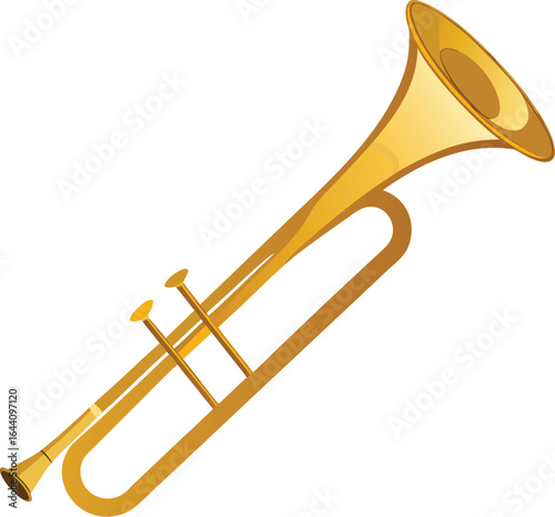trombone vector shiny brass finish isolated