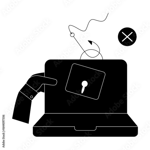 different phishing scenes and situations. Human hand with icon and image. Cyber crimes committed by hackers and hackers stealing personal data, banking credentials and information