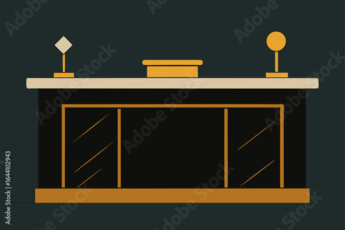 Luxury Reception with Granite and Gold Counter