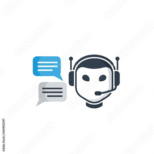 Minimalist AI Chatbot Icon with Speech Bubbles – Customer Support and Automation