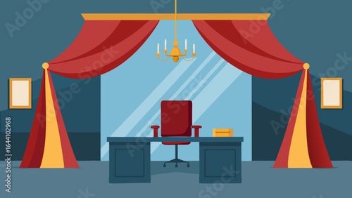 Luxury Office with Silk Ceiling Drapes