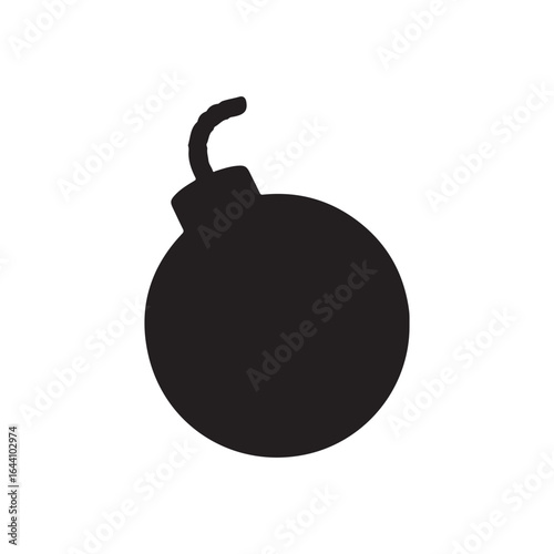 Bomb silhouette vector flat illustration design on white background