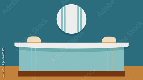 Luxury Reception with Oval Marble Counter