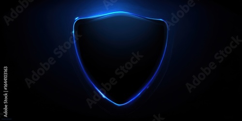 The glowing blue shield emblem on a dark background.
