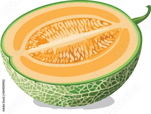 cantaloupe melon on transparent png vectorhalf, isolated, melon, white, cantaloupe, cut, green, healthy, juicy, orange, slice, yellow, background, diet, food, fresh, fruit, raw, ripe, sweet, isolate,
