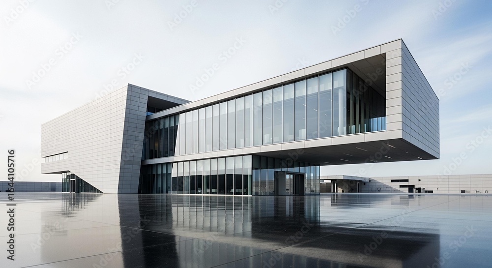 Fototapeta premium Modern architectural marvel reflected in water