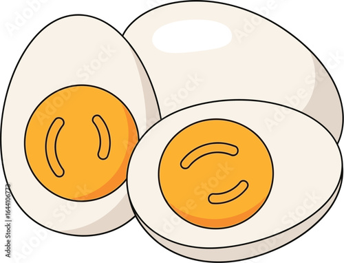 Hard boiled eggs illustration healthy food protein diet plan