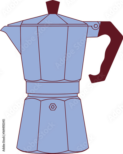 Moka pot coffee maker illustration italian espresso maker design