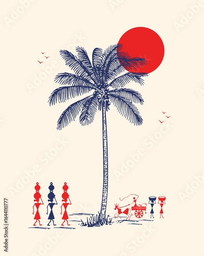 Celebrating Community: Warli Art of Village Festivities and Daily Chores. Warli art, Indian rural life, Tribal art India, Warli painting
