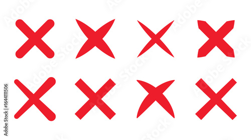 Red cross icon set design